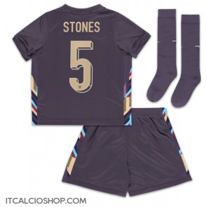 Inghilterra John Stones #5 Seconda Maglia Bambino Europei 2024 Manica Corta (+ Pantaloni corti)